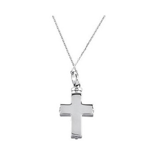 Woven Cross Sterling Silver Cremation Jewelry Necklace