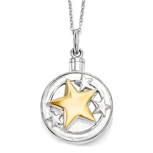 Your Brightest Star Sterling Silver & Gold-plated Cremation Jewelry Necklace