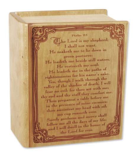 Bible Psalm Companion Wood Book Cremation Urn