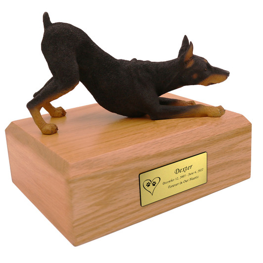 Black Doberman Dog Urn - 1572