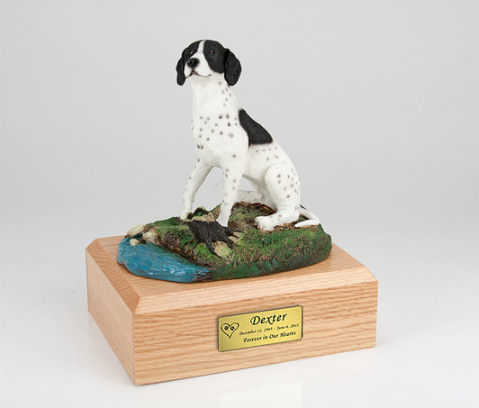 Black White Pointer Dog Urn - 1641