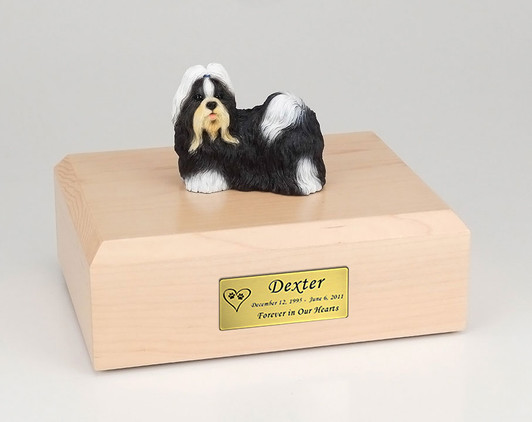 Black White Shih Tzu Dog Urn - 866