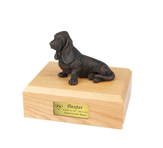 Bronze Basset Hound Dog Urn - 406