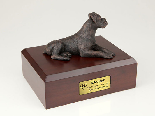 Bronze Boxer Dog Urn - 414