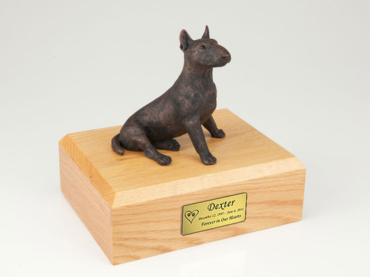 Bronze Bull Terrier Dog Figurine -Simply Walnut- Pet Urn - 417