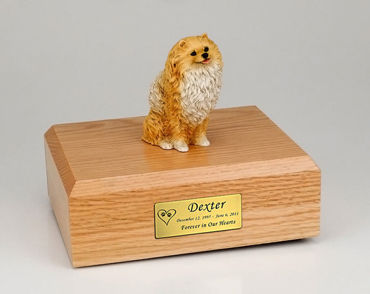 Pomeranian Dog Figurine Pet Cremation Urn - 802