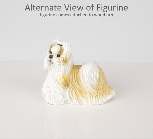 Gold White Shih Tzu Dog Urn - 1917