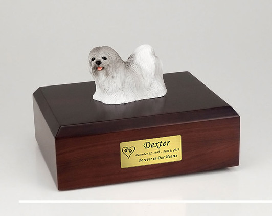 Gray Lhasa Apso Dog Urn - 767