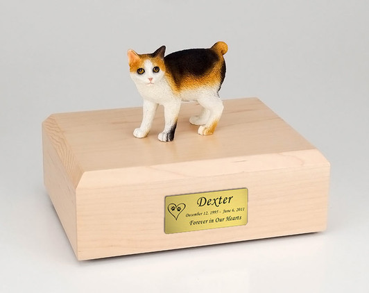 Japanese Bobtail Cat Figurine Urn - 590