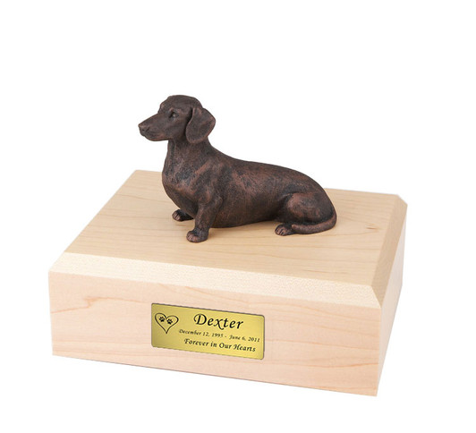 Bronze Long-Haired Dachshund Dog Urn - 425