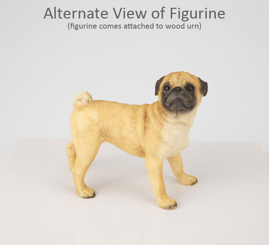 Black Pug Dog Figurine Pet Cremation Urn - 1656