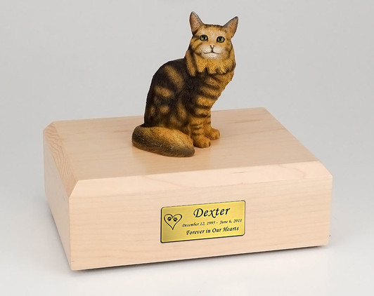 Tabby Maine Coon Cat Figurine Urn - 593