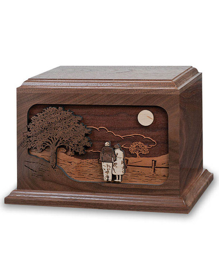 Together Again Dimensional Wood Companion Cremation Urn - Engravable