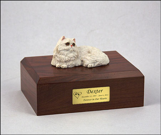 White Persian Cat Figurine Urn - 1878