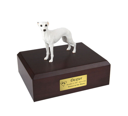 White Whippet Dog Urn - 893