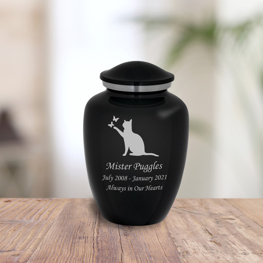 Cat with Butterflies Pet Cremation Urn