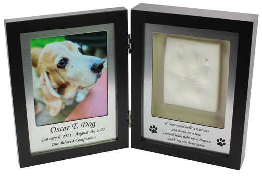 Pet Memorial Picture Frame with Paw Print Mold Kit