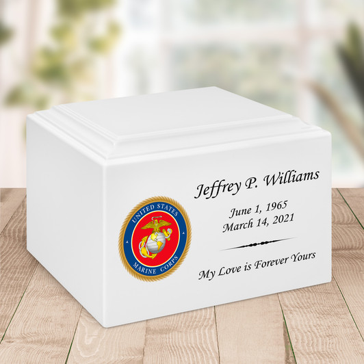 Marine Corps Color Emblem Stonewood Cremation Urn