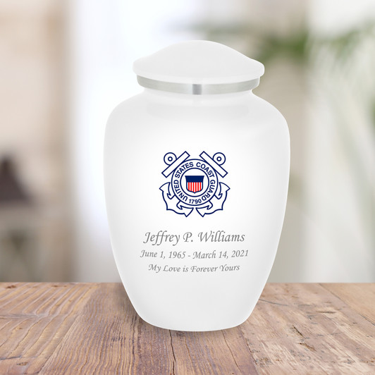 Coast Guard Color Emblem Cremation Urn