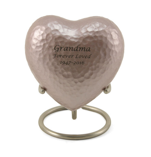 Pink Legacy Metallics Heart Keepsake Cremation Urn