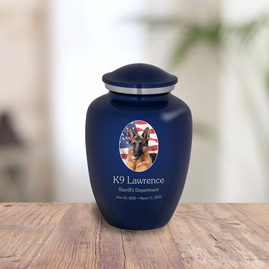 K-9 Service Dog Photo Cremation Urn