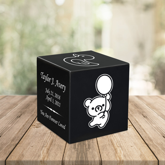 Baby Bear Baby Infant Child Stonewood Cube Cremation Urn