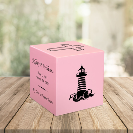 Lighthouse Keepsake Stonewood Cube Cremation Urn