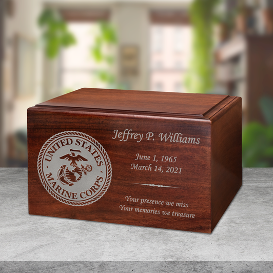 Marine Corps Winston Wood Cremation Urn