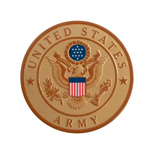 Army Color Aluminum Emblem - 4 Inch