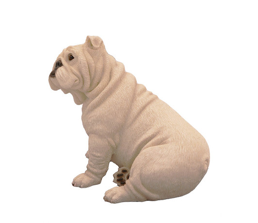White Bulldog Dog Urn - 1443