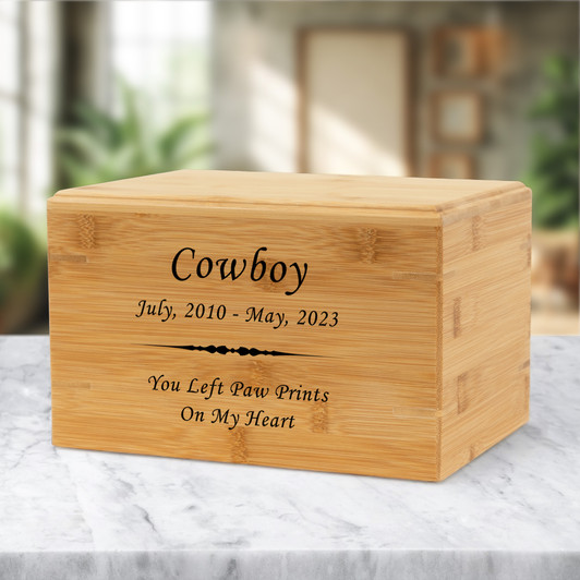 Personalized Pet Renewable Bamboo Wood Cremation Urn