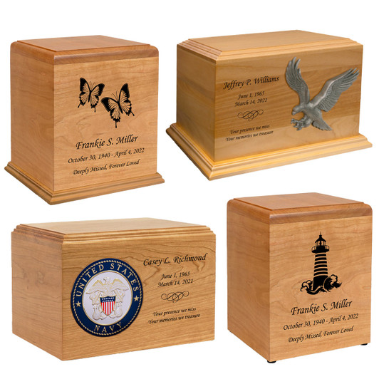Maine-Made Solid Cherry Wood Cremation Urn - Wholesale Only