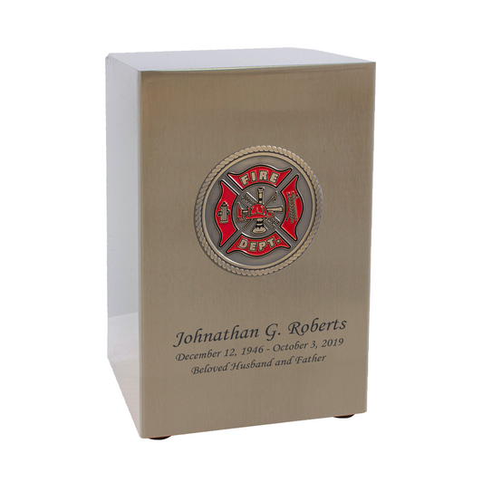 Firefighter Hero Medallion Pewter Finish Beaumont Cremation Urn