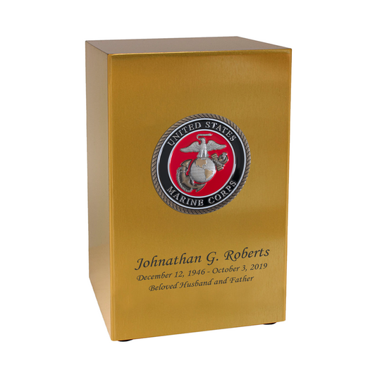 Marine Corps Hero Medallion Bronze Finish Beaumont Cremation Urn