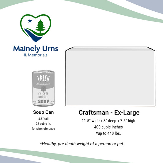 Craftsman Solid Cherry Wood Companion Cremation Urn - Wholesale Only