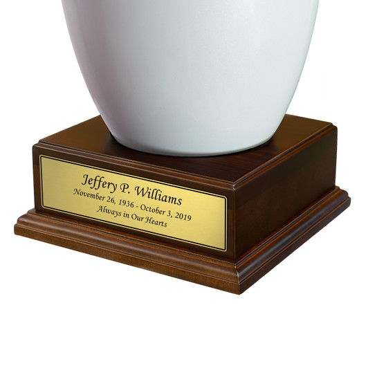 Premium Walnut Finish Cremation Urn Pedestal - Wholesale Only