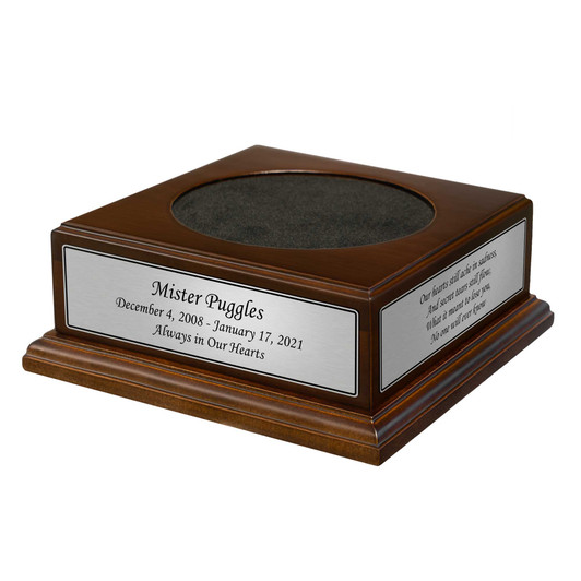 Premium Walnut Finish Cremation Urn Pedestal - Wholesale Only