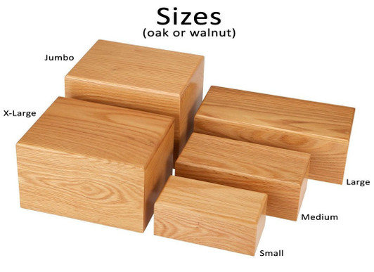 Simply Oak Solid Wood Pet Urns (Cases) - 5 Sizes