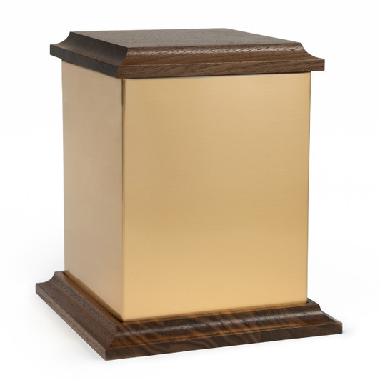 Air Force Vietnam Veteran Hero Medallion Sheet Bronze With Walnut Trim Snap-Top Cremation Urn