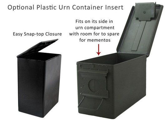 Army Liberty Hero Medallion Ammo Can .50 Cal Cremation Urn