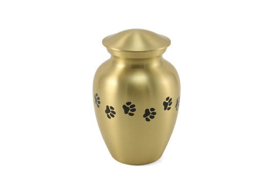 Paw Print Gold Classic Vase Style Pet Cremation Urn - Case Quantity