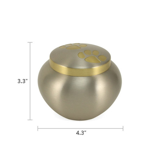 Paw Print Odyssey Pewter Vase Style Pet Cremation Urn - Case Quantity