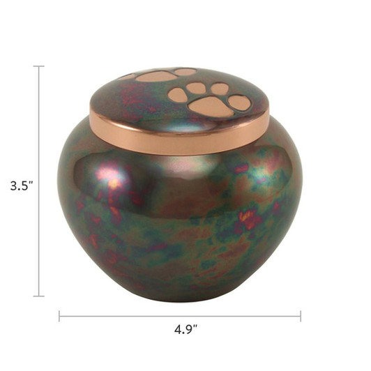 Paw Prints Odyssey Raku Vase Style Pet Cremation Urn - Case Quantity