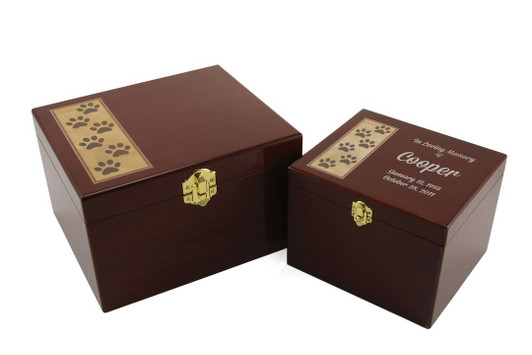 Paw Prints MDF Wood Pet Memory Chest - Case Quantity
