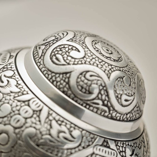 Silver Embossed Cremation Urn - Case Quantity
