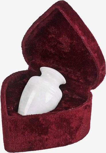 White Grain Marble Cremation Urn