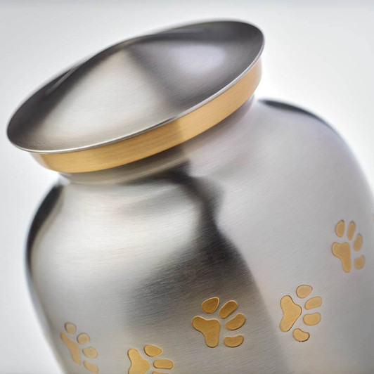 Paw Print Pewter Classic Vase Style Pet Cremation Urn