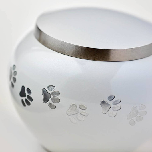 Paw Print Odyssey Pearl Classic Vase Style Pet Cremation Urn