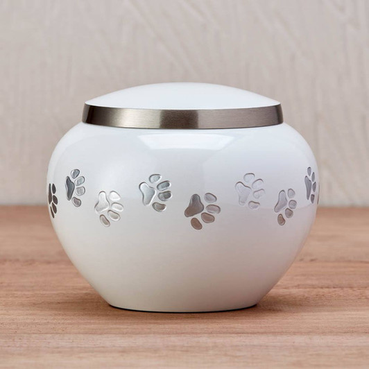 Paw Print Odyssey Pearl Classic Vase Style Pet Cremation Urn