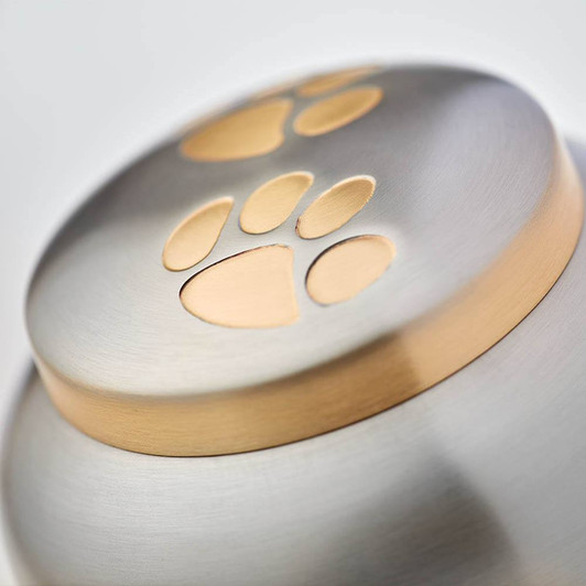 Paw Print Odyssey Pewter Classic Vase Style Pet Cremation Urn